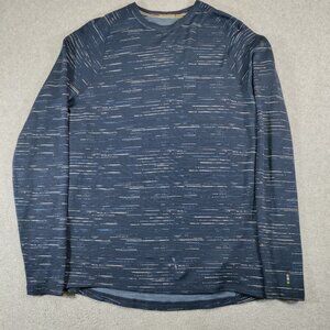 Smartwool Merino 250 Base Layer Crew Shirt Mens Blue Wool Thermal